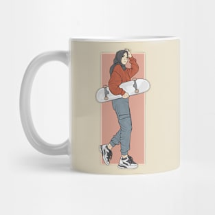 Girl And Skateboard Mug